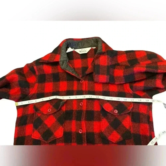 VTG Woolrich Buffalo Plaid Wool Mackinaw Cruiser Hunting Jacket Sz 18 - Picture 13 of 14